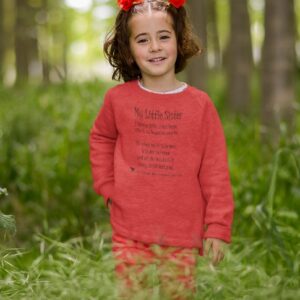 My Little Sister Toddler Sweatshirt red