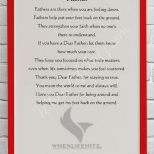 5x7 Father Red Frame