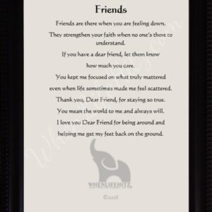 5x7 Friend Ridged Black Frame