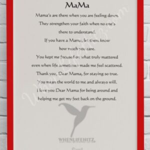 5x7 Mother Red Frame-personalized