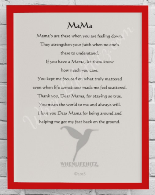 5x7 Mother Red Frame-personalized