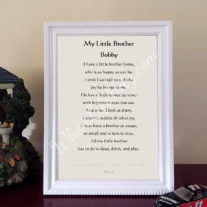 Brother 5x7 Ridged White Frame with Eagle-Personalized