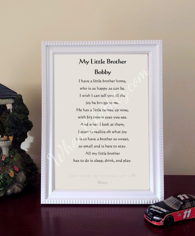 Brother 5x7 Ridged White Frame with Eagle-Personalized