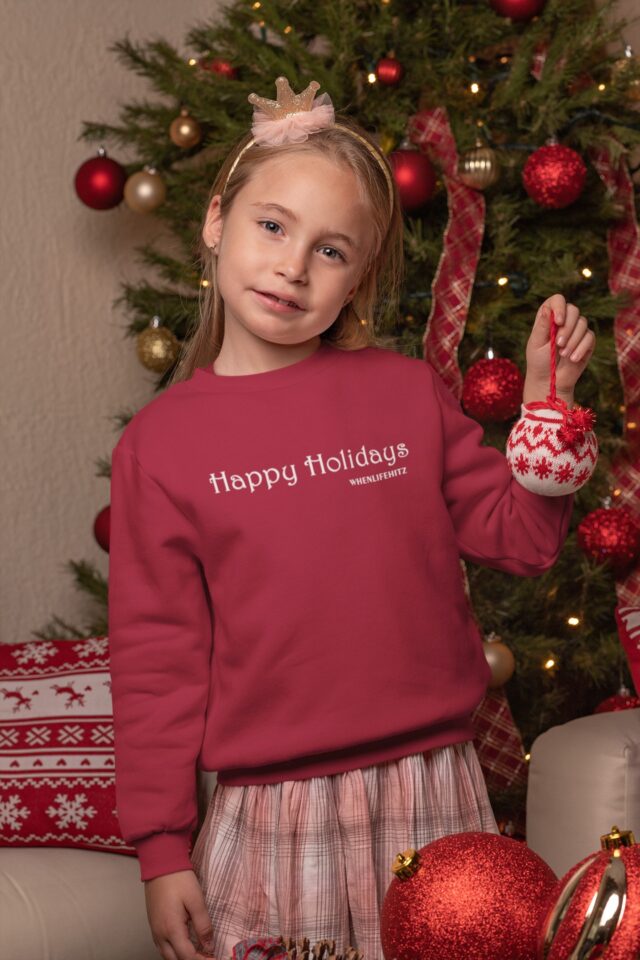 "Happy Holidays" Christmas Sweatshirt-Children